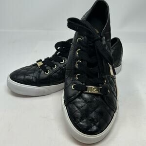 G by Guess Women's Black Quilted Lace Up Sneakers Size 7